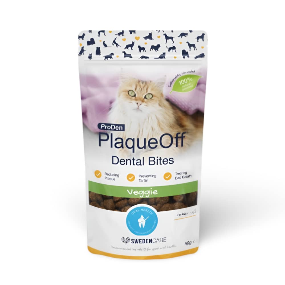 PlaqueOff Cat Dental Bites zobu našķi kaķiem ar dārzeņu garšu 60 g